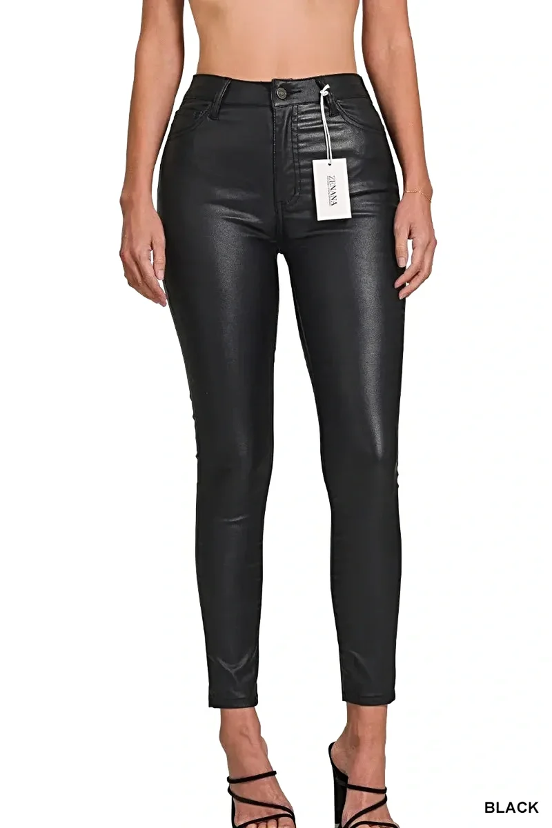 Zenana skinny broek van imitatieleer met stretch