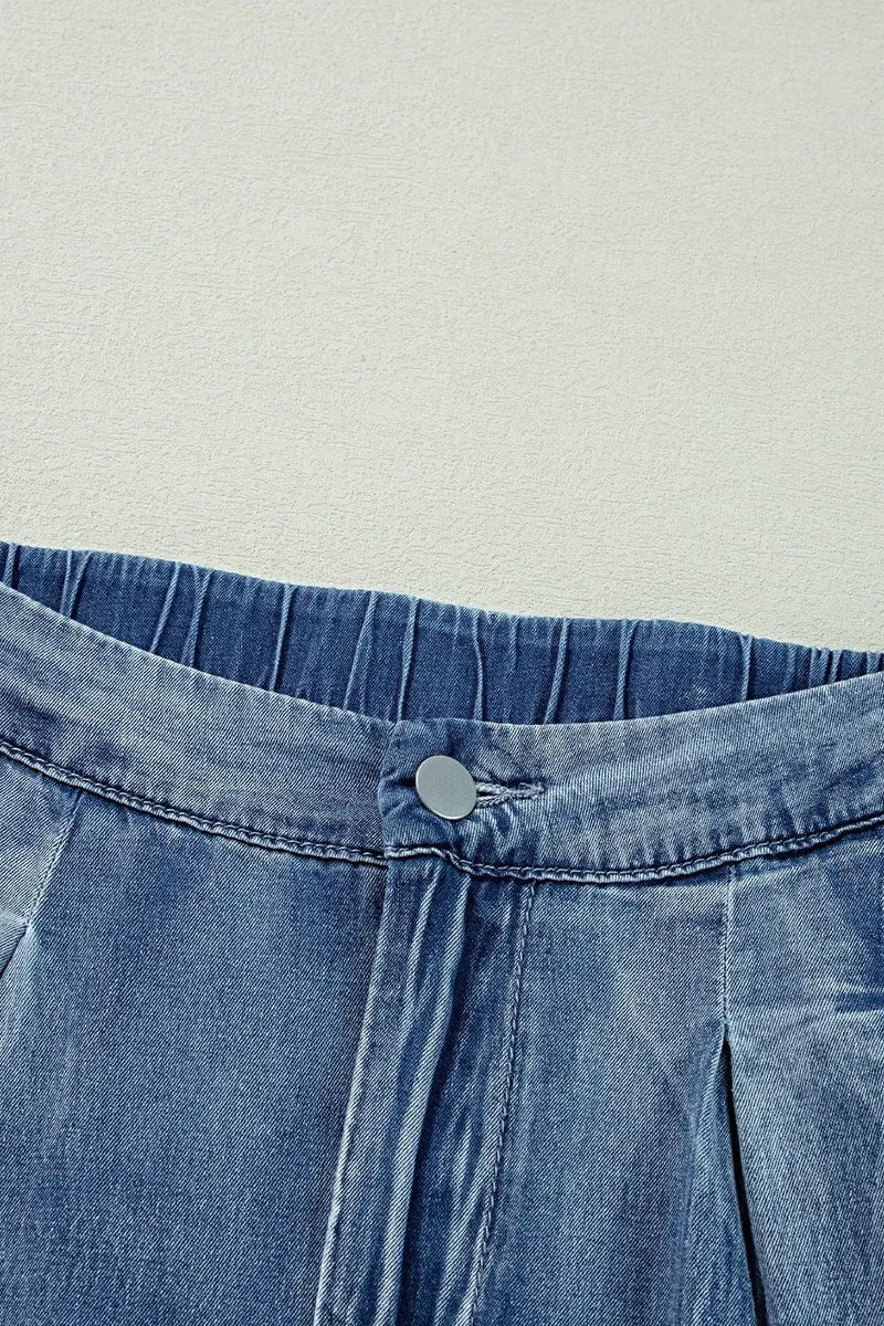 Jeans met hoge taille en wijde pijpen, inclusief zakken – 95% katoen voor ultiem comfort
