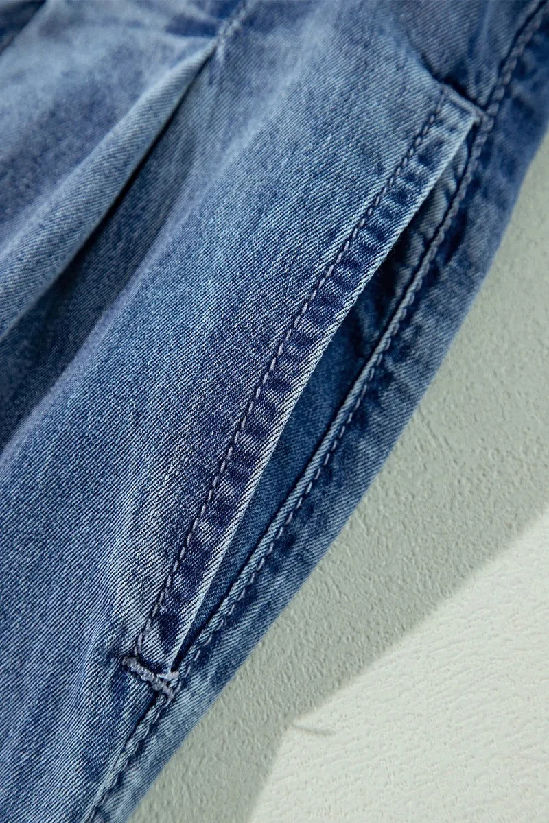 Jeans met hoge taille en wijde pijpen, inclusief zakken – 95% katoen voor ultiem comfort