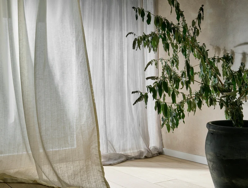 Gardinenstoff Tissue - raffia 297 cm