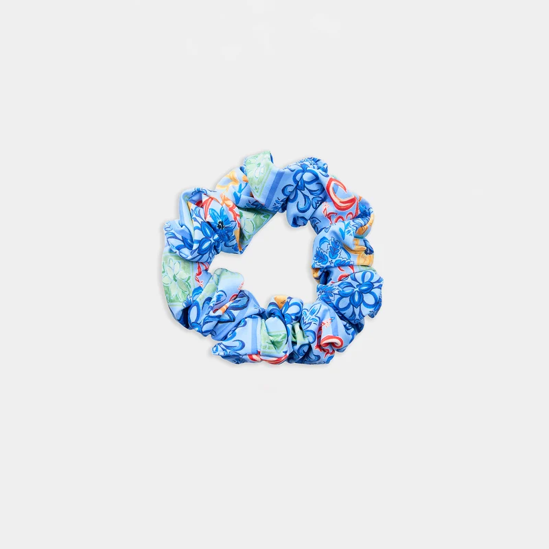 Mosaic Scrunchie - Blauw Print