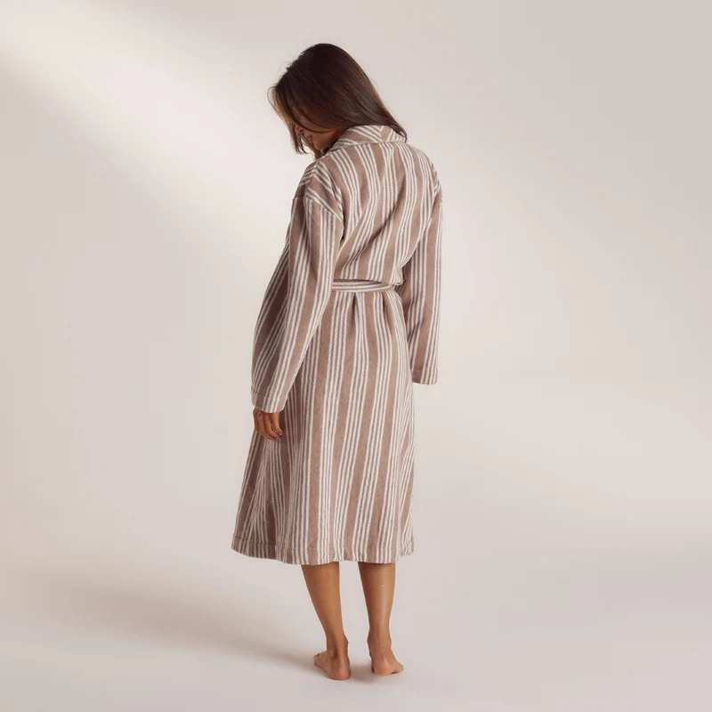 Towelling Kamerjas - Striped Malt