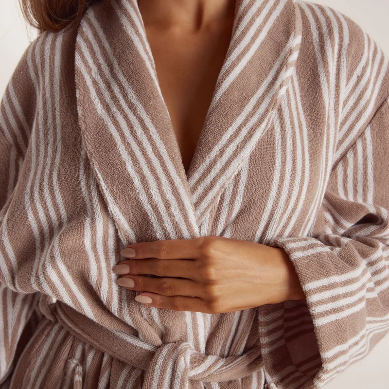 Towelling Kamerjas - Striped Malt