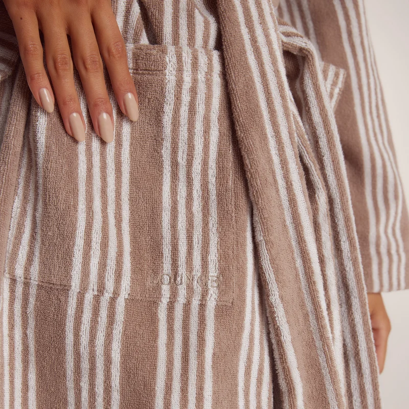 Towelling Kamerjas - Striped Malt