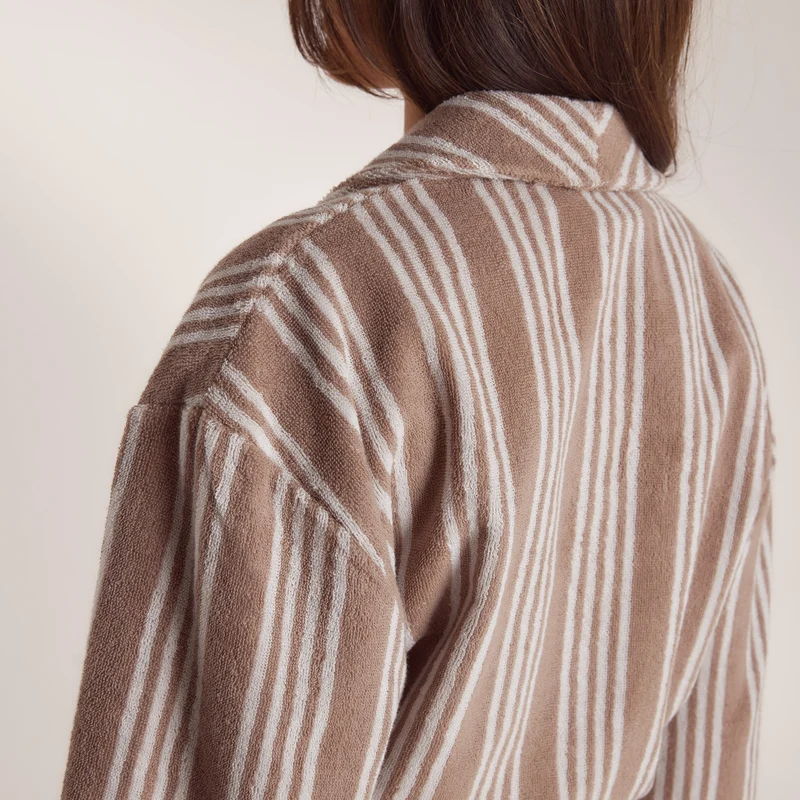 Towelling Kamerjas - Striped Malt