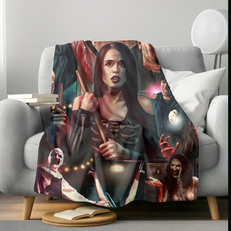 Horror Movie Blanket - Terrifier - Luxury Twin / Double Velveteen Fleece Blanket