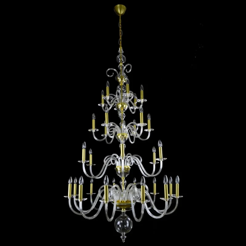 Casa Padrino Luxus Barock Kristall Kronleuchter Gold Ø 100 x H. 200 cm - Prunkvolle Messing Kronleuchter mit böhmischem Kristallglas - Barock Möbel - Edel & Prunkvoll