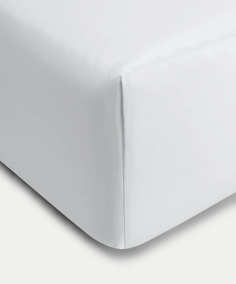 Spannbettlaken aus ägyptischer Baumwolle Satin 400 TC | Silbergrau