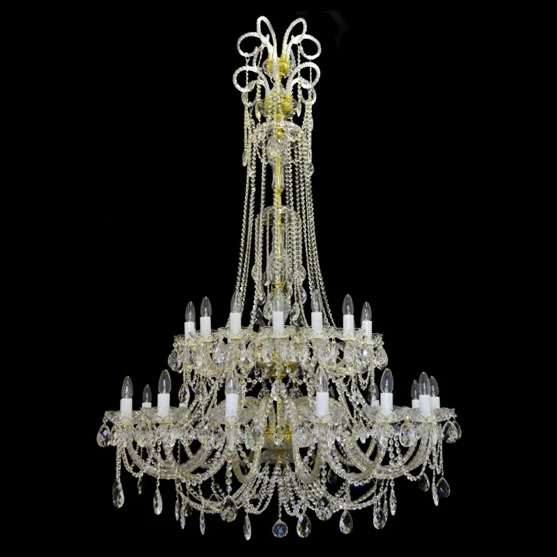 Casa Padrino Luxus Barock Kristall Kronleuchter Gold Ø 114 x H. 170 cm - Prunkvolle Messing Kronleuchter mit böhmischem Kristallglas - Barock Möbel - Edel & Prunkvoll