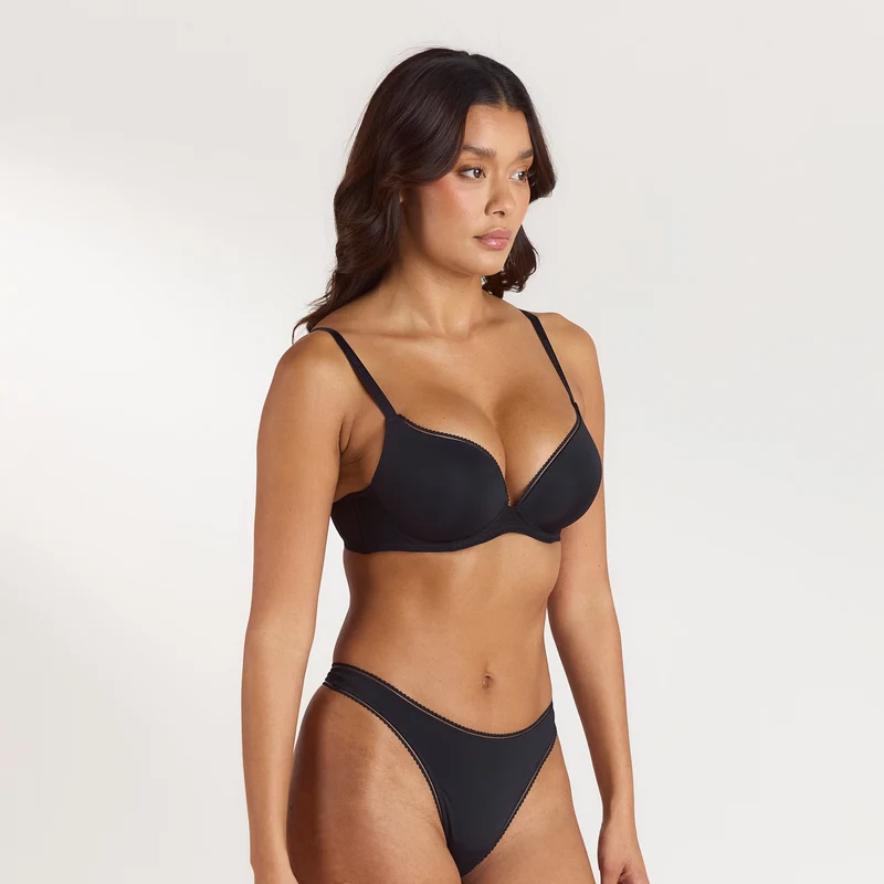 Comfort Hoge Push-Up BH - Zwart