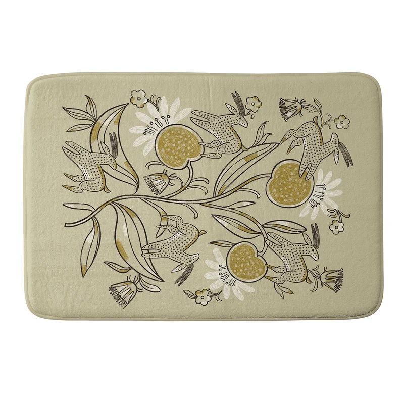 Decorative planter with goats Bath Mat