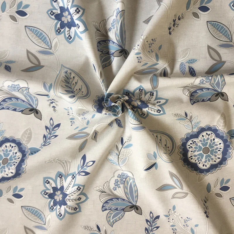 Dekostoff Floral - denim