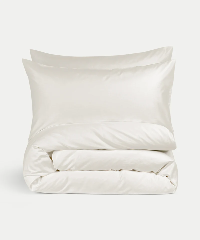 Bettwäsche Set & Spannbettlaken Satin | Cream
