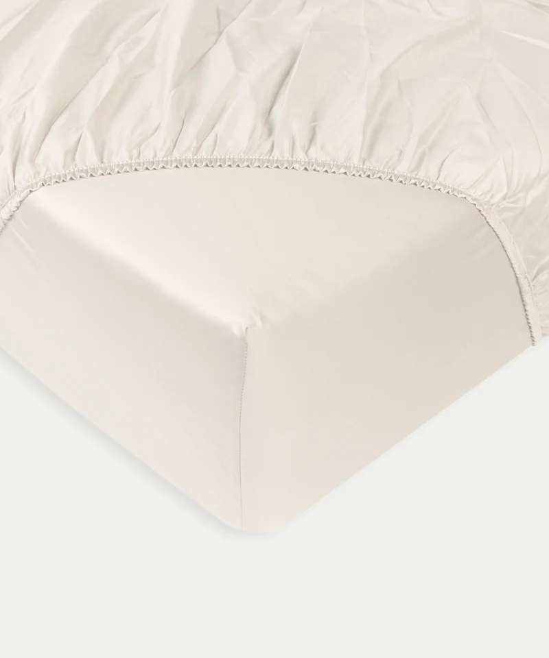 Bettwäsche Set & Spannbettlaken Satin | Cream