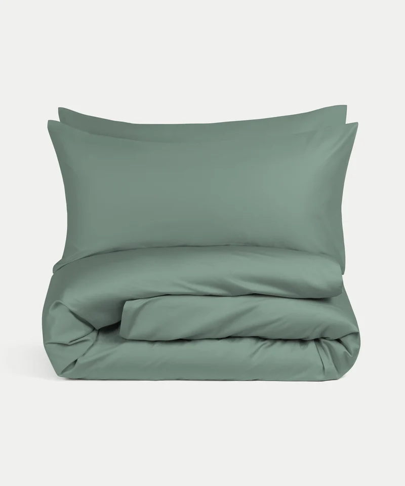 Kinder Bettwäsche Set Ägyptische Baumwolle Satin 400TC Sage Green - Petit Hôtel