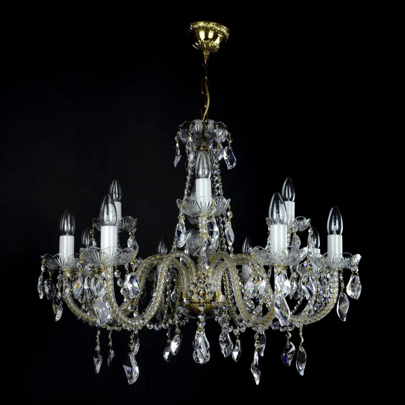 Casa Padrino Luxus Barock Kristall Kronleuchter Silber Ø 78 x H. 60 cm - Prunkvolle Messing Kronleuchter mit böhmischem Kristallglas - Barock Möbel - Edel & Prunkvoll