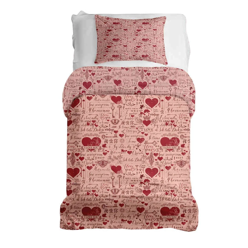 Therapiedecken Bettwäschen Set Rosa Ich liebe Dich