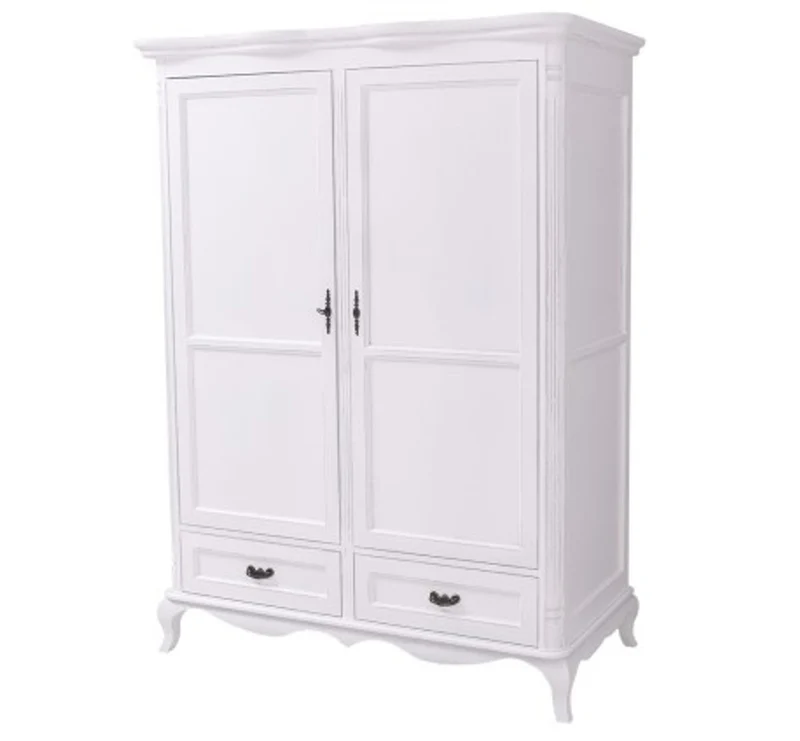 Casa Padrino Kleiderschrank im Landhausstil mit 2 Türen und 2 Schubladen, 140 x 70 x 190 cm