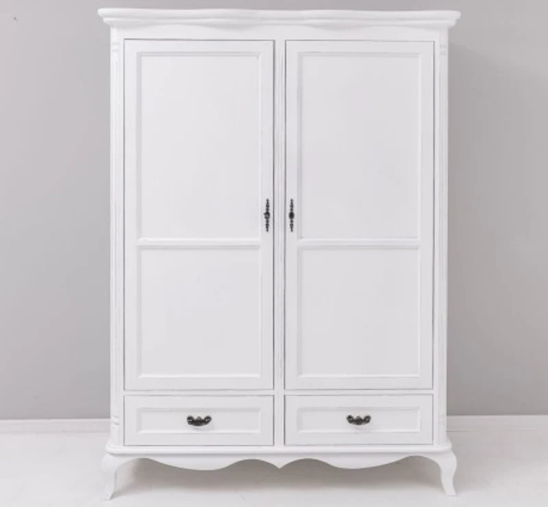 Casa Padrino Kleiderschrank im Landhausstil mit 2 Türen und 2 Schubladen, 140 x 70 x 190 cm