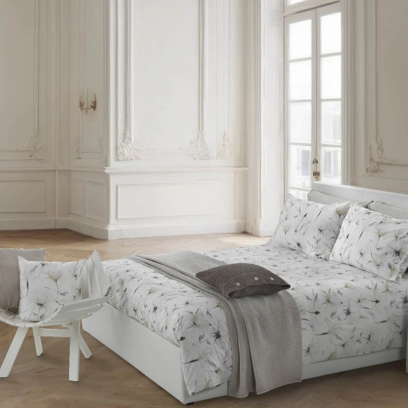 Copriletto Primaverile light flowers Floreale in Percalle 90 gr/mq