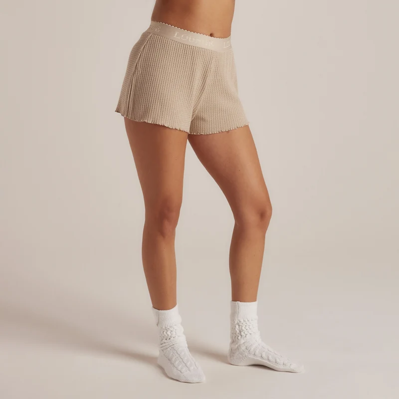 Soft Waffle Pyjama Korte Broek - Nerts