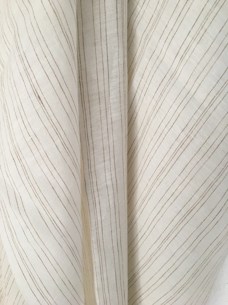 Gardinenstoff Lino Stripe - green 310 cm