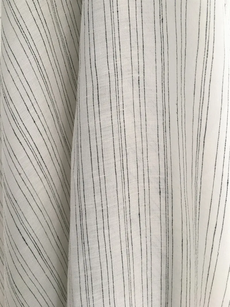 Gardinenstoff Lino Stripe - black 310 cm