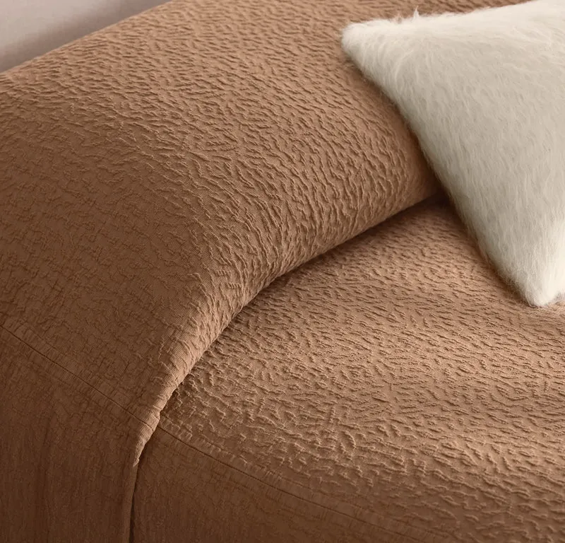 Dappled Vela Classic Coverlet - Deep Camel