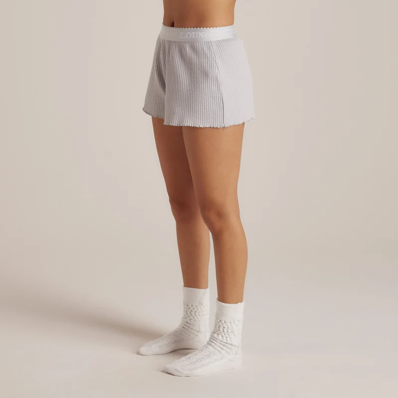 Soft Waffle Pyjama Korte Broek - Frost