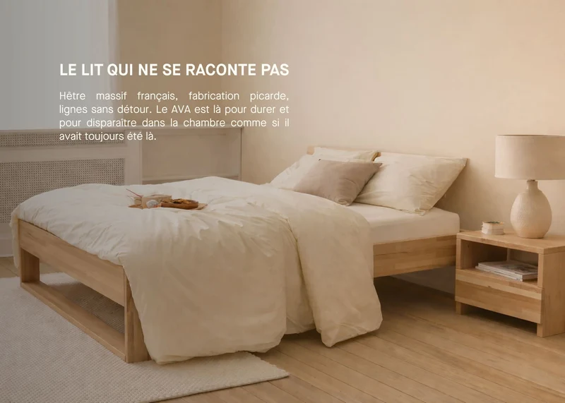 Lit avec sommier en bois massif AVA