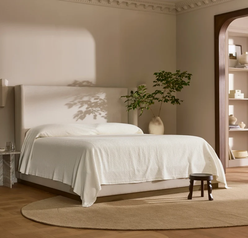 Dappled Vela Grand Coverlet - Deep Camel