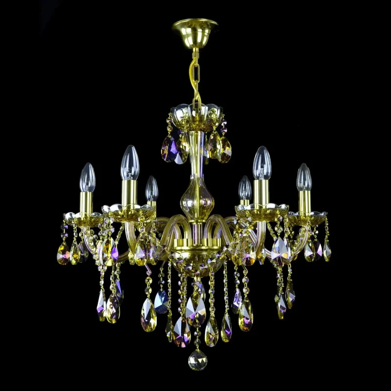 Casa Padrino Luxus Barock Kristall Kronleuchter Gold Ø 60 x H. 55 cm - Prunkvoller Messing Kronleuchter mit böhmischem Kristallglas - Barock Möbel - Edel & Prunkvoll