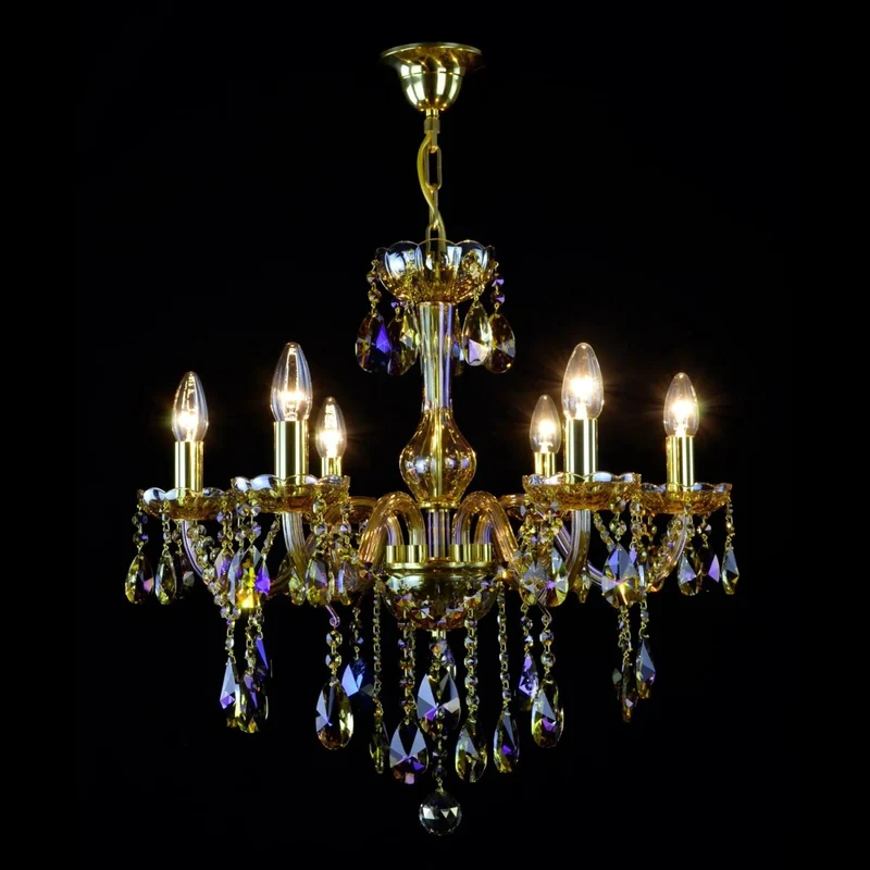 Casa Padrino Luxus Barock Kristall Kronleuchter Gold Ø 60 x H. 55 cm - Prunkvoller Messing Kronleuchter mit böhmischem Kristallglas - Barock Möbel - Edel & Prunkvoll