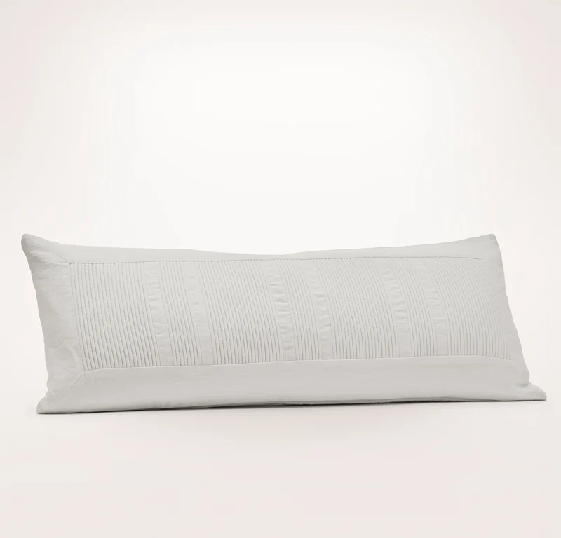 Fluted Pillow Cover (Lumbar) - White