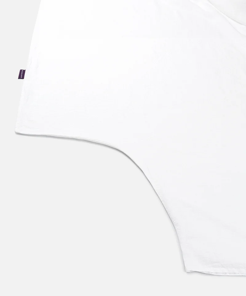 Bettwäsche Set & Spannbettlaken Gewaschenem Leinen | Weiss