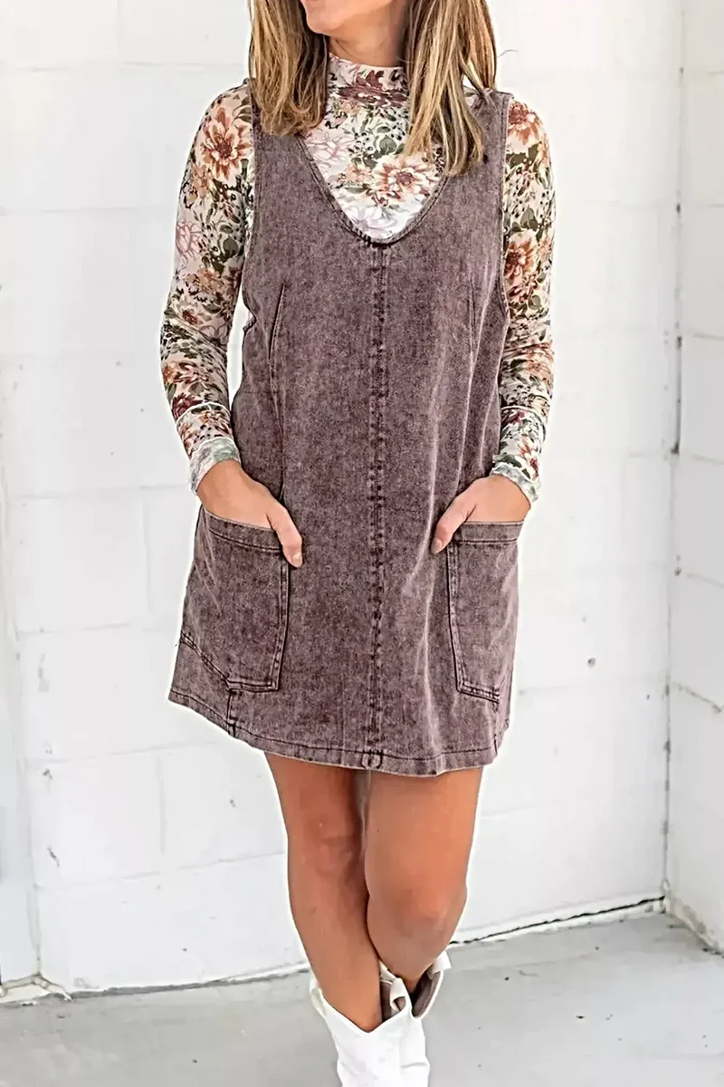 Vintage denim overalljurk - Klassieke stijl, 71.5% katoen, een tijdloze klassieker voor je garderobe.