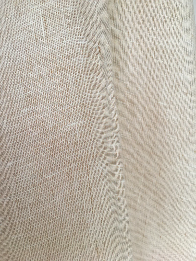Gardinenstoff Lino Melange - camel 300 cm