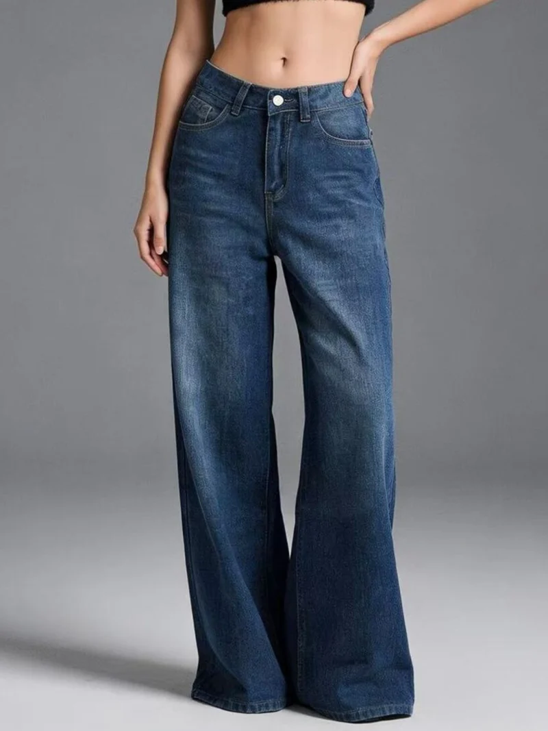 Jeans met hoge taille en wijde pijpen