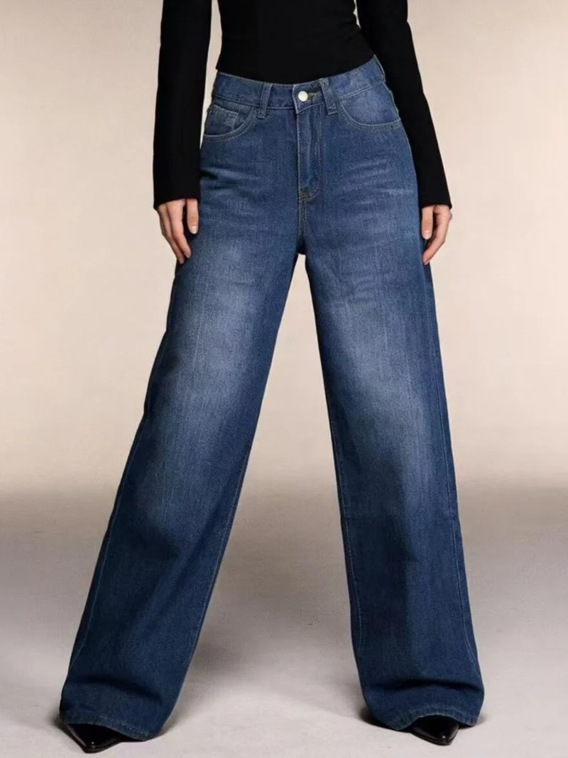 Jeans met hoge taille en wijde pijpen