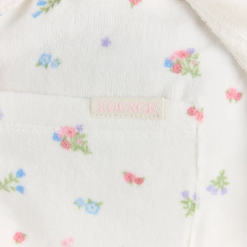 Towelling Badjas - Witte Print