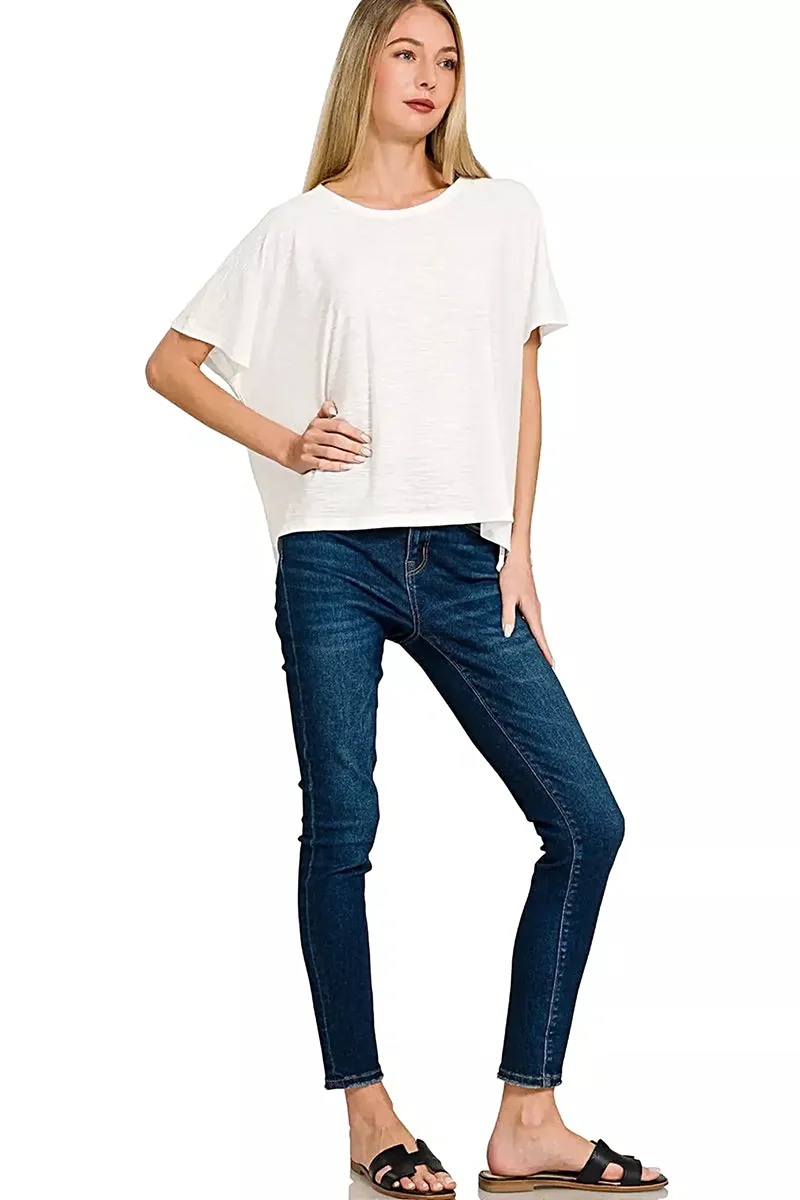 Casual T-shirt met ronde hals - Lichtgewicht T-shirt met korte mouwen, essentieel voor comfort de hele dag door.