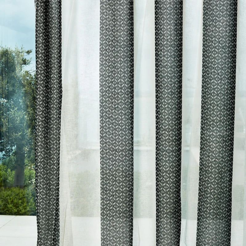 Gardinenstoff Rhombus - black 300 cm