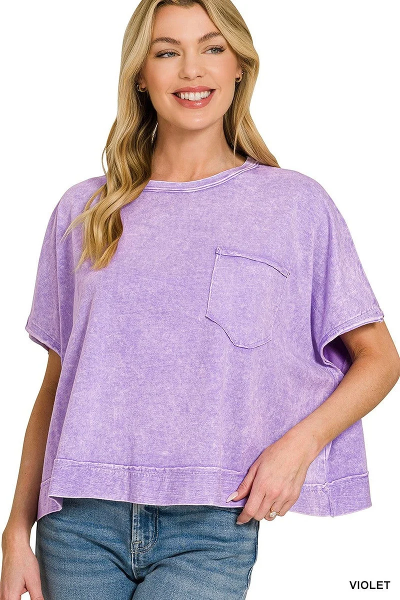 Halo Washed Oversized Shirt | 100% Katoen, Relaxte Pasvorm met Zak | Chique Casual Kleding