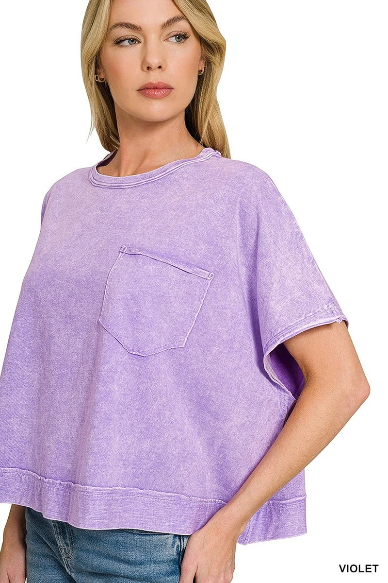 Halo Washed Oversized Shirt | 100% Katoen, Relaxte Pasvorm met Zak | Chique Casual Kleding