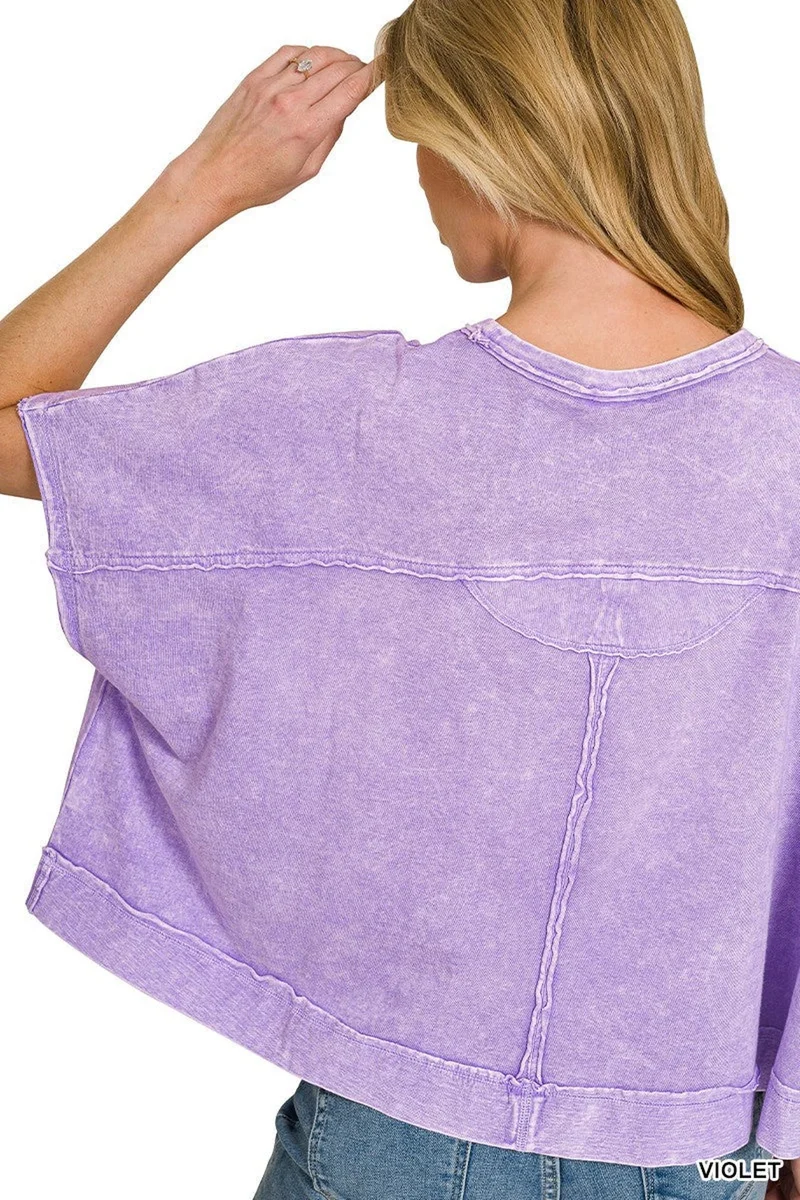 Halo Washed Oversized Shirt | 100% Katoen, Relaxte Pasvorm met Zak | Chique Casual Kleding