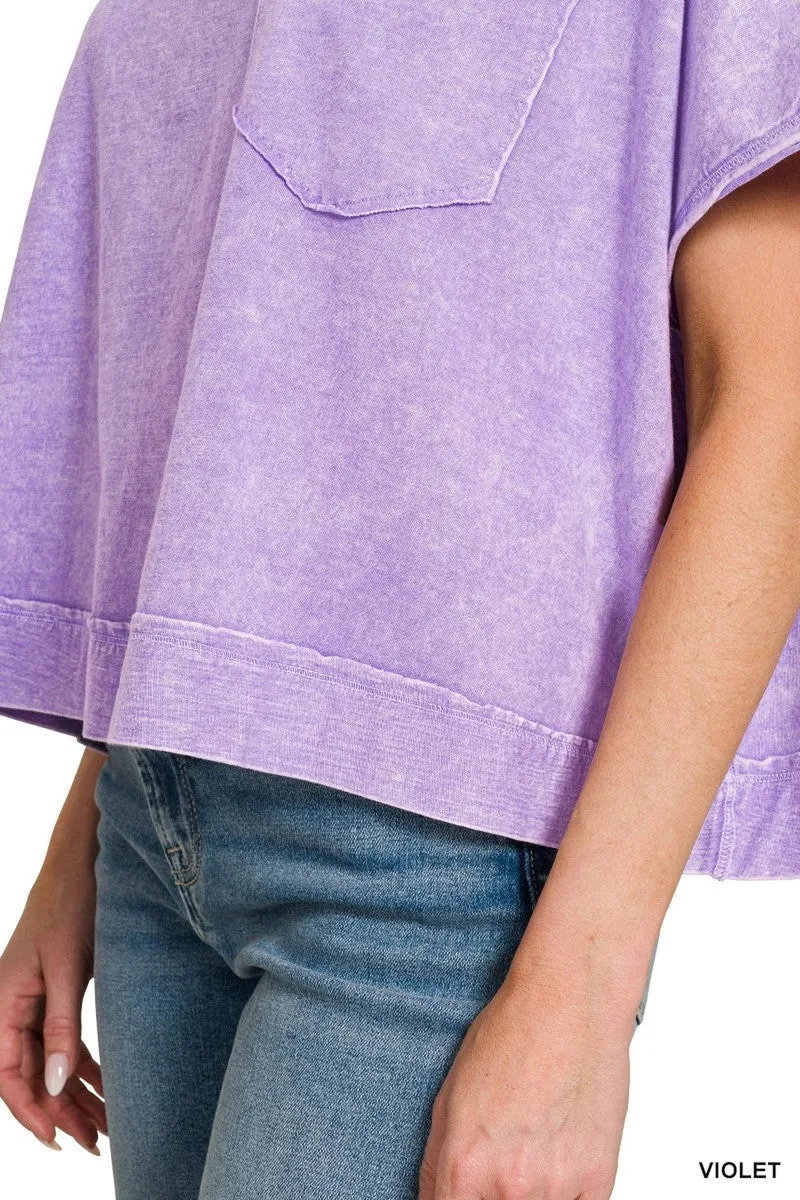 Halo Washed Oversized Shirt | 100% Katoen, Relaxte Pasvorm met Zak | Chique Casual Kleding