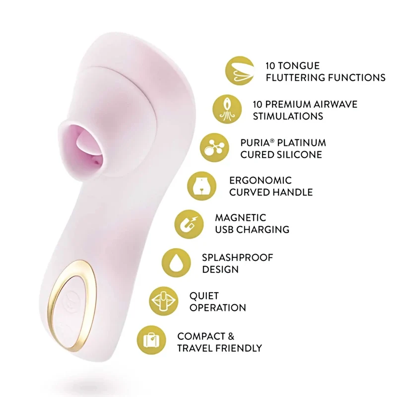 Delice™ By Blush® Fleur Handheld Clitorisstimulator. Tongvormige zuigkracht. Lichtpaars. Normale prijs: $85