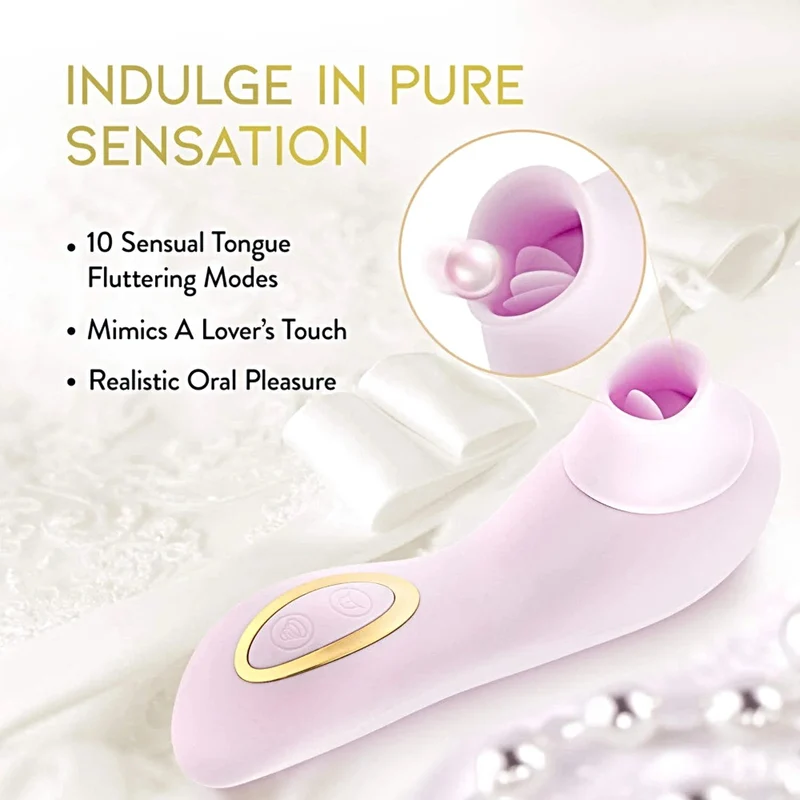 Delice™ By Blush® Fleur Handheld Clitorisstimulator. Tongvormige zuigkracht. Lichtpaars. Normale prijs: $85