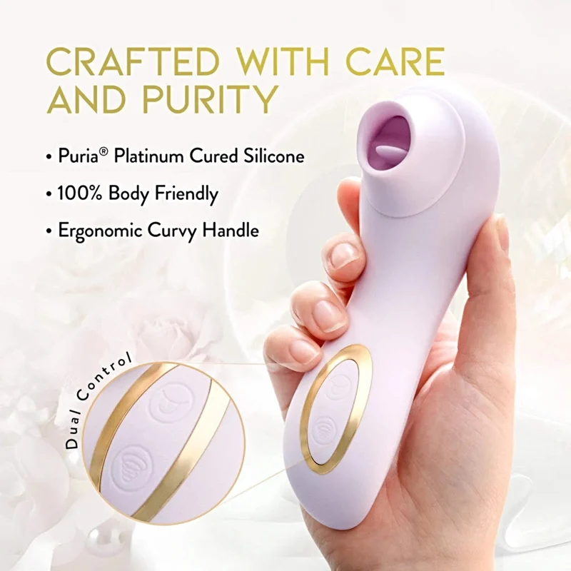 Delice™ By Blush® Fleur Handheld Clitorisstimulator. Tongvormige zuigkracht. Lichtpaars. Normale prijs: $85
