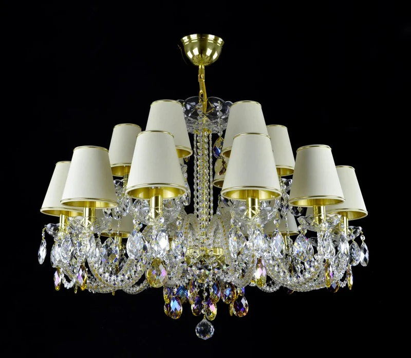 Casa Padrino Luxus Barock Kristall Kronleuchter Gold Ø 88 x H. 65 cm - Prunkvolle Messing Kronleuchter mit böhmischem Kristallglas - Barock Möbel - Edel & Prunkvoll